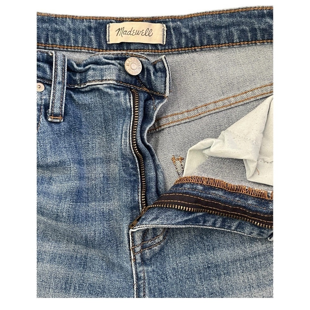 Madewell The High-Rise Boy Jean Distressed‎ Crop Raw Hem Blue  Women's Size 27 - Picture 6 of 9